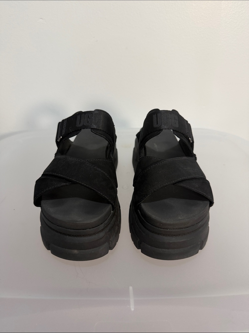 UGG Ashton Platform Black Slide Sandals - Picture 5 of 6
